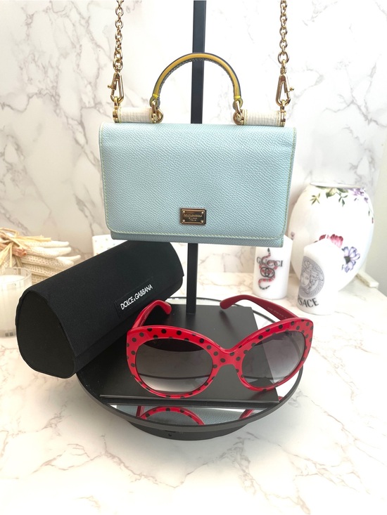 Dolce & Gabbana Handbags - DOLCE & GABBANA Leather Blue Green Sicily Von Bag LIKE NEW, BONUS Sunglasses
